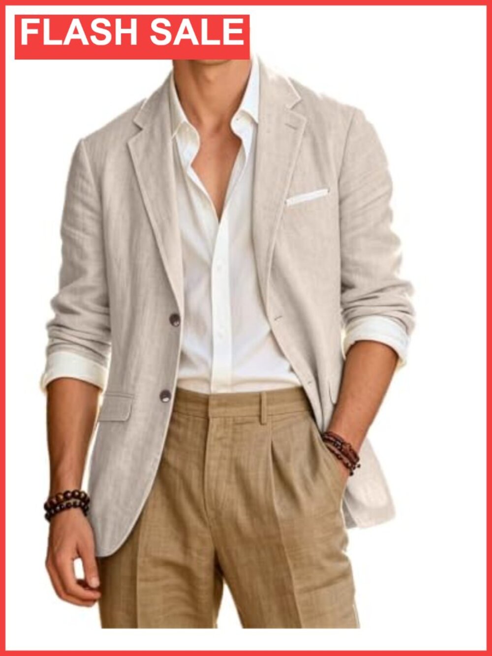 Linen Blend Slim Fit Sport Coat Blazer Men Wedding Summer